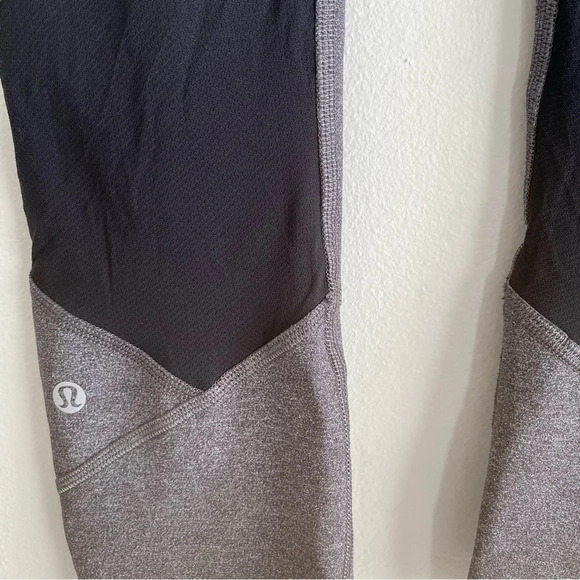 LULULEMON Pace Rival Crop *22" Heathered  Black / Black Size 4 - Picture 13 of 15
